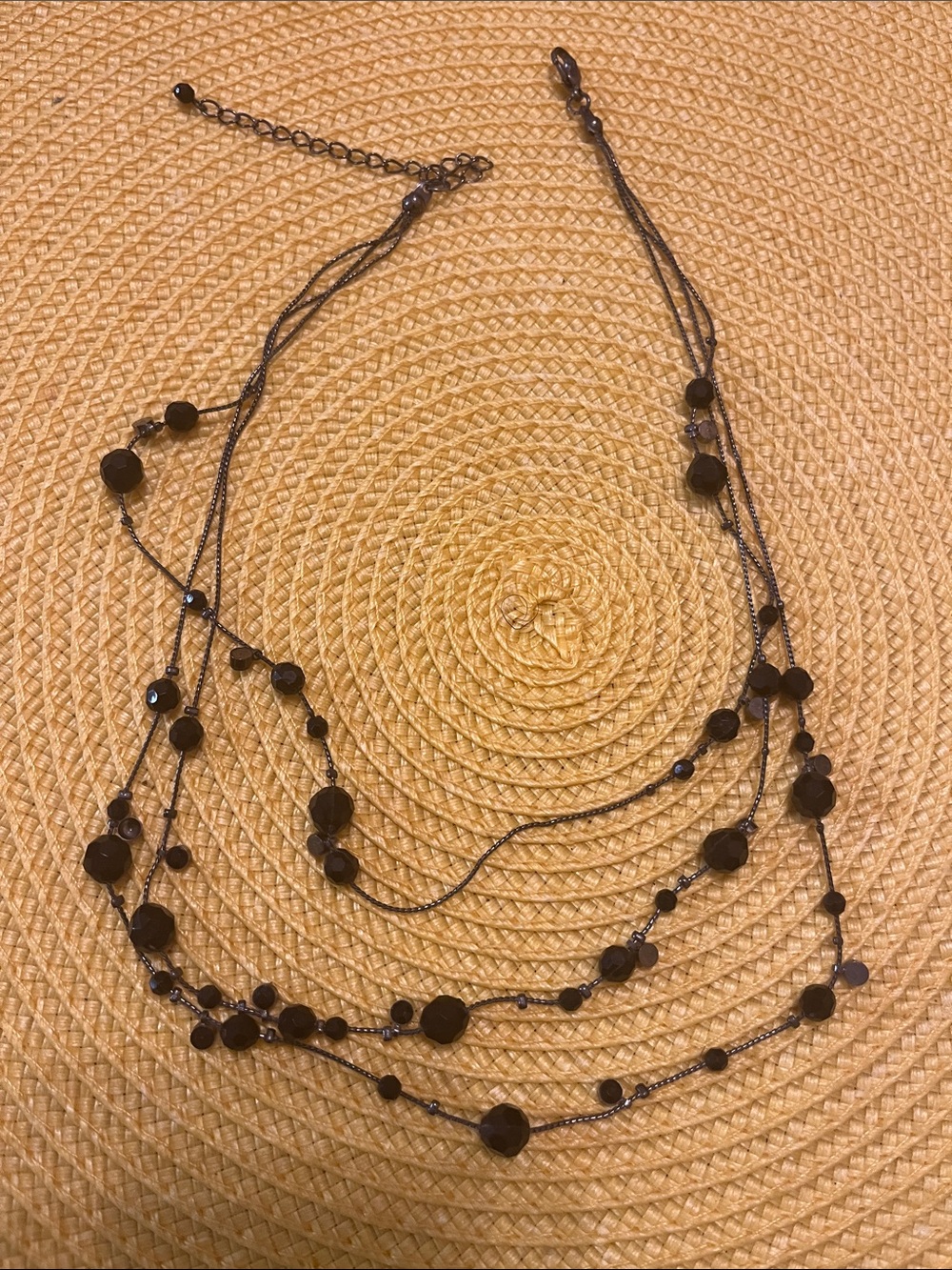 Multi-Strand Black Bead Layered Necklace - Women Jewelry
